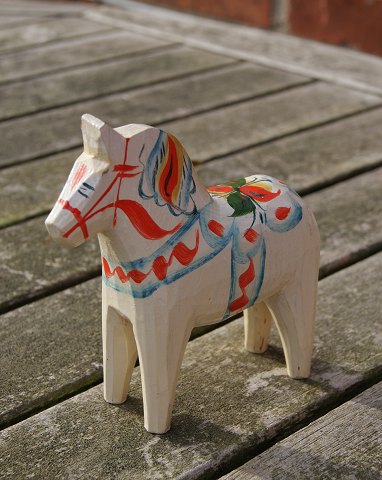 White Dala horse from Sweden H 10.5cms