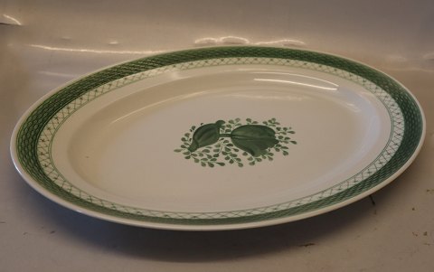 0930-12 Large platter 44 x 32 cm 
 Aluminia Faience Green Tranquebar
