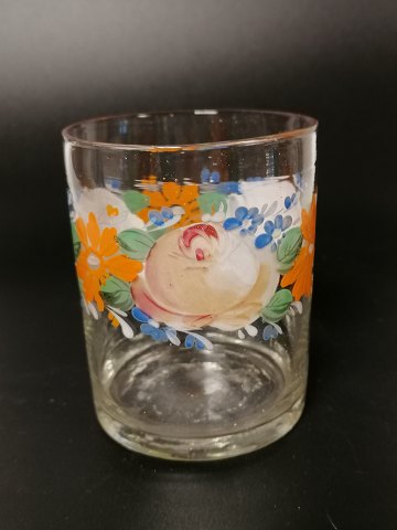 Enamel decorated water glass