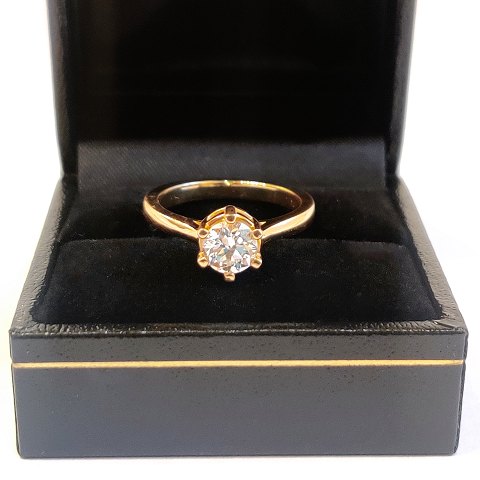 A diamond ring in 14k gold, 0,85 ct. TW - VVS