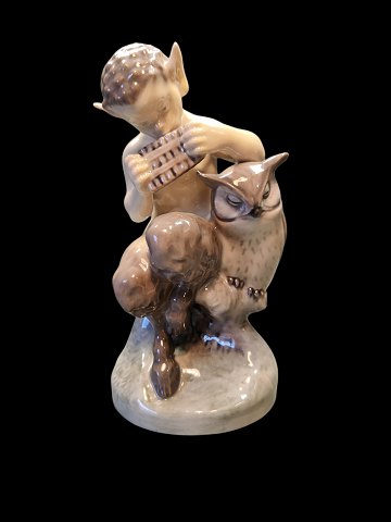 Royal Copenhagen Figurine Faun with owl No 2107
