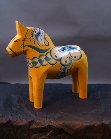 Yellow Dala horses from Sweden H 16.5cms
