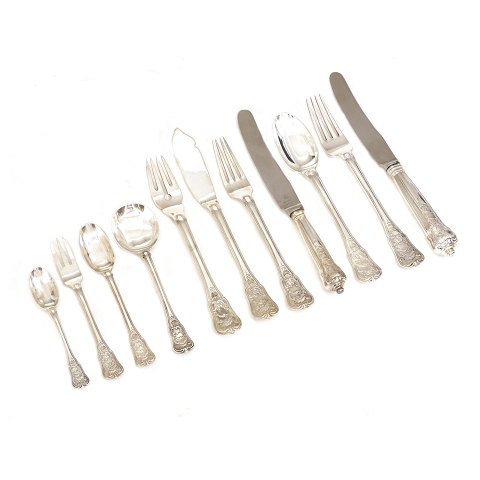 A. Michelsen Copenhagen sterlingsilver "Rosenborg" 
cutlery for 6 persons. 72 pieces
