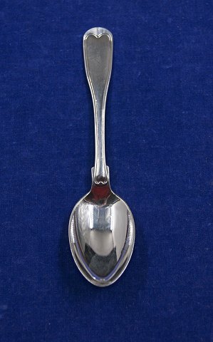 Old Danish solid silver flatware, dessert spoon 17cm