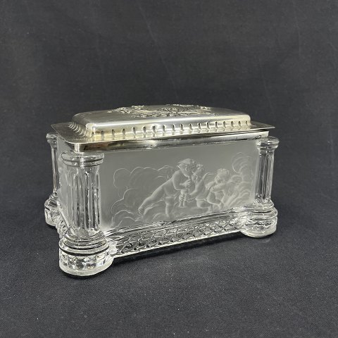 1800s crystal box with silver lid