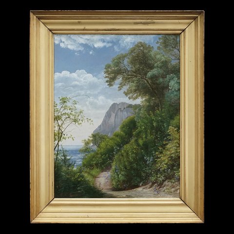 Carl Fredrik Aagaard, 1833-95, Landschaftspartie 
Møns Klint. Signiert. Lichtmasse: 51x39cm. Mit 
Rahmen: 65x53cm