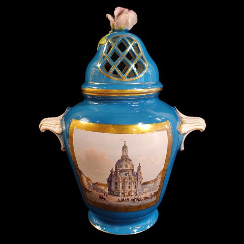 Dresden; Big lidded porcelain vase, around 1900