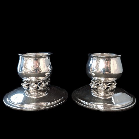Dansk Guldsmede-Håndværk; A pair of candlesticks of sterling silver