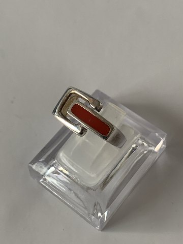 Damering Rød emalje i Sølv
Stemplet 835
Størrelse 52