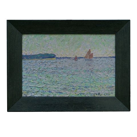 Heinrich Blunck, 1891-1963, oil on plate. Signed 
and dated 1920. Visible size: 25x36cm. With frame: 
37x48cm