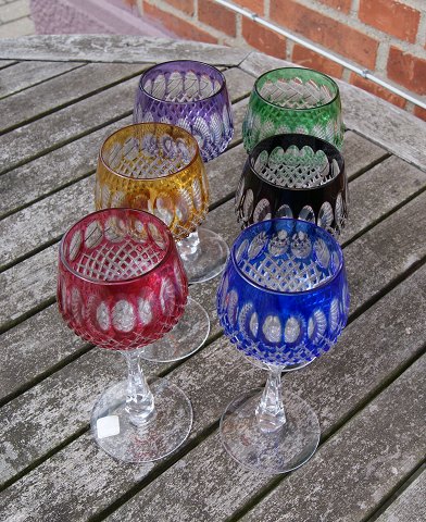 Rømerglas, Bøhmiske krystalglas, sæt på 6 vinglas 18,5cm