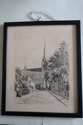 Marie Kirke, Jomfrustien, Sønderborg
Signeret: Chr. Tom-Petersen
Indrammet
God stand
