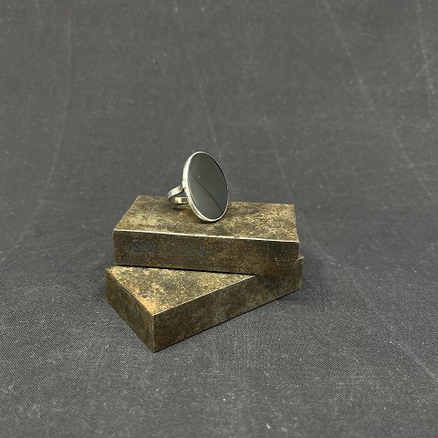 Ring with black stone by Hermann Siersbøl