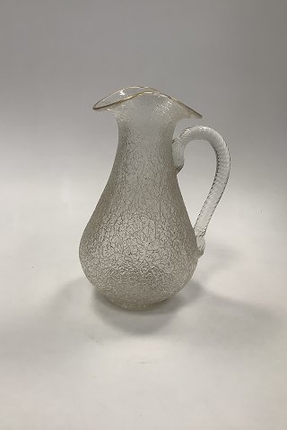 Holmegaard / Kastrup Glas Vandkande i isglas med let forgyldning