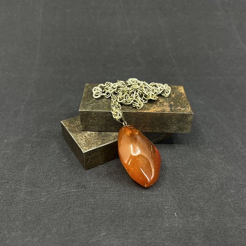 Necklace with amber pendant