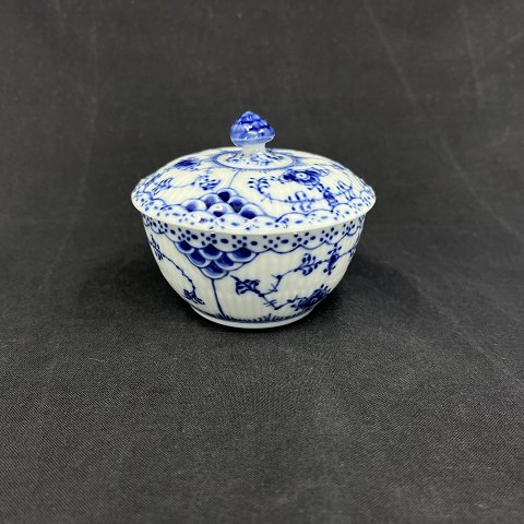 Blue Fluted Half Lace tea sugar bowl