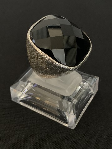 Damering i sølv med sort sten
Sterling sølv
Størrelse 52