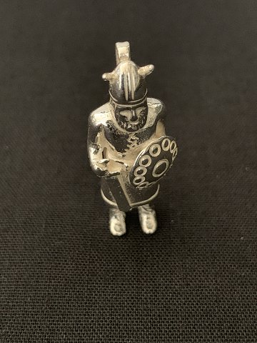 Pendant in 925 solid sterling silver, shaped like a viking and stamped BH