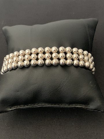 Silver bracelet with 3 rows of silver balls, designed by John L, Denmark