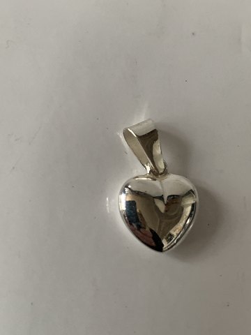 Silver heart in sterling silver as pendant for necklace. Stamped 925s SMK