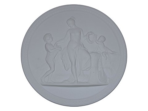 Royal Copenhagen  Thorvaldsen Parian plate
Spring and Youth 13.5 cm.