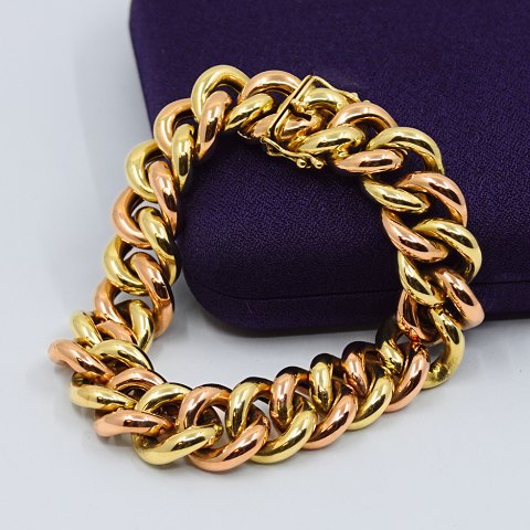 Wide bracelet of 14k gold and rosegold Wide bracelet of 14k gold and rosegold