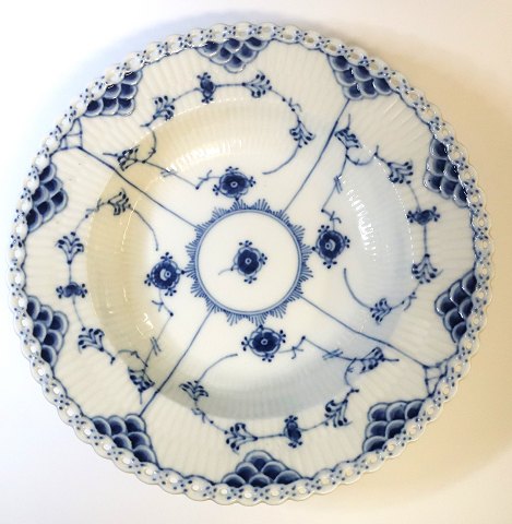 Royal Copenhagen. Blue Fluted Full Lace. Deep plate. Model 1079. Diameter 23 cm. 
(2 quality).