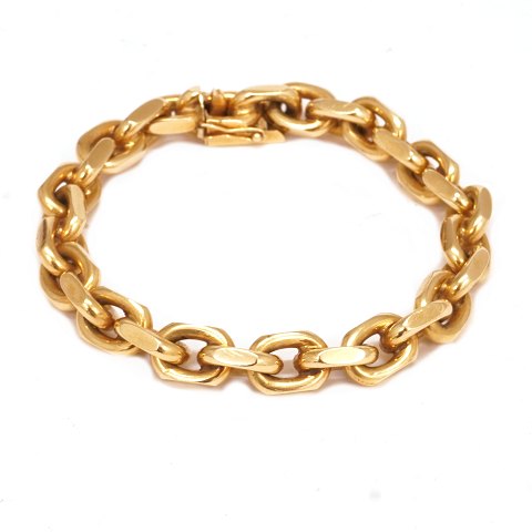 Kräftiger 14kt Gold anker Armband. L: 20,5cm. G: 
63,8gr