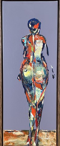 "Komposition" Monteret i massiv egetræs ramme fra Bogø Design.