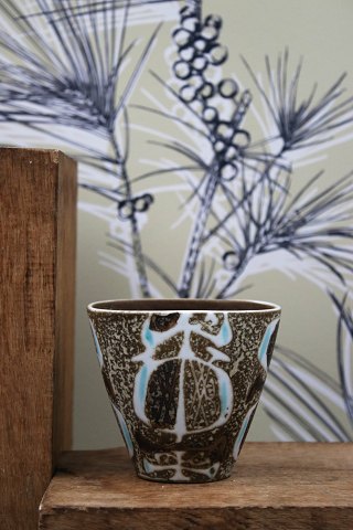 Royal Copenhagen , Baca fajance vase med fin glasur , designet af Nils Thorsson...