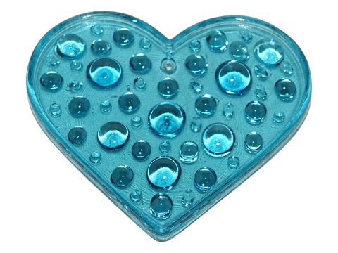 Svensk glasværk Solfanger i form af lyseblåt hjerte