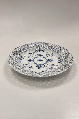 Royal Copenhagen Musselmalet Helblonde med gennembrudt kant Flad Tallerken No 1/1098