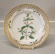 Kongelig Dansk Porcelæn Flora Danica
20-3554 Galeopsis Ochroleuca Lauv.Fad til lille rund frugtkurv, flad tallerken 
med gennemskåret bort 23 cm