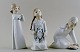 Two Lladro figurines and one Nao in porcelain.