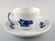 Royal Copenhagen blue flower, coffee cup and saucer. Number 10/8040.
