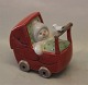 Royal Copenhagen figurine 0530 RC Winther series Snowman, Baby Arthurin a tram 7 
cm (1249530) Henny Iversen 2008