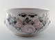 Bjorn Wiinblad unique ceramic flower pot, pink and gray glaze.
