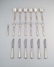 Cohr Old Danish silver cutlery for 6 p. A total of 19 p.
