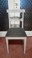 Swedish dining table chairs gray painted with black seat 8 pcs.