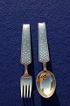 Michelsen sæt Juleske og gaffel 1947 i forgyldt sterling sølv
