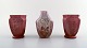 Tre Kähler vaser med lustreglasur, Karl Hansen Reistrup. 
Med de tre danske løver, den norske løve og de tre svenske kroner.