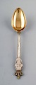 Commemorative spoon in gilded silver, 80th anniversary, royal crown.