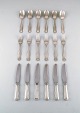 Georg Jensen Old Danish lunch cutlery in sterling silver. Complete set for six 
people.