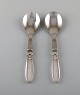 Georg Jensen "Cactus" salad set in sterling silver and stainless steel.
