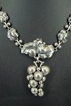 Georg Jensen; A Moonlight Grapes necklace of sterling silver #96