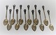 Norway. Silver cutlery. Sterling (925). 12 mocha spoons with enamel. Length 9.5 
cm. Sold only together.
