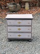 Chest of drawers with three drawers painted gray with black moldings approx. 
1800