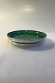 Evald Nielsen Sterling Silver Low Dish with green enamel
