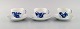 Three Royal Copenhagen Blue Flower Braided coffee cups with saucers. 1950s. 
Model number 10/8261.
