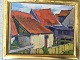 Maleri af Robert Leepin - Huse med røde tag.